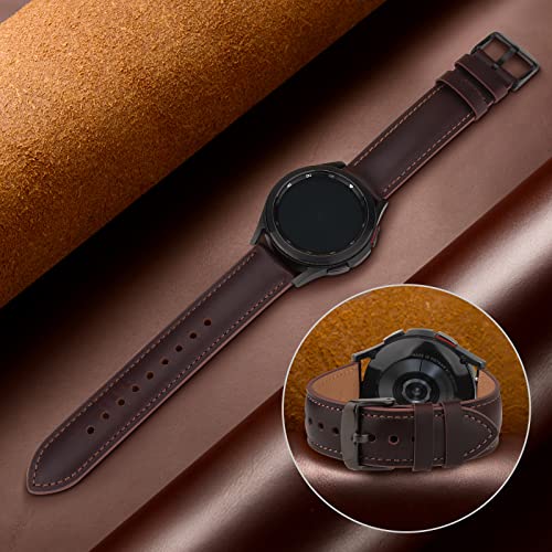 20mm Leather Band for Timex Expedition Bands, Soft Leather Replacement Band for Timex Men's Expedition Scout 40mm 43mm/Expedition Acadia 40mm/Digital CAT 39mm/Field 43mm/Rugged Core Analog Watch (Vintage Brown)