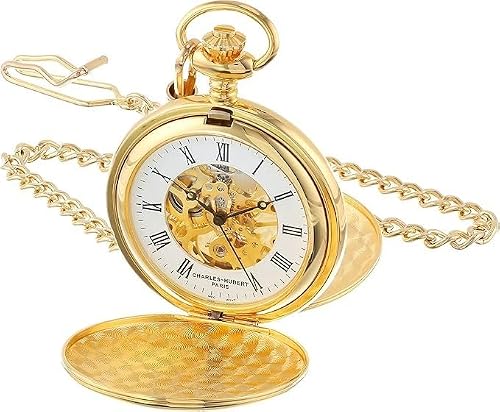 Charles-Hubert, Paris Gold-Plated Mechanical Pocket Watch