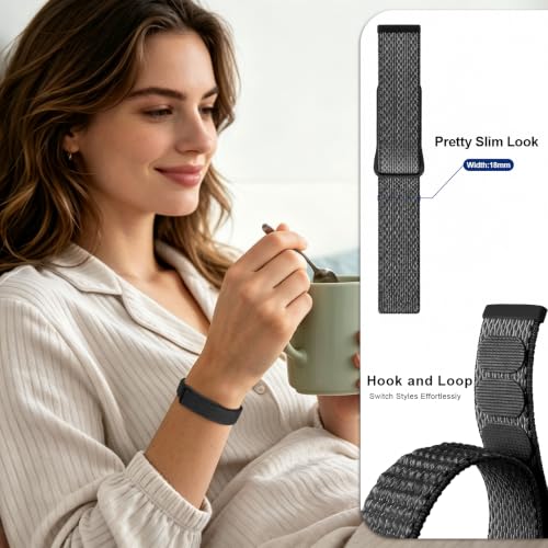 Nylon Sport Replacement Strap Compatible with Google Fitbit Air (Black)