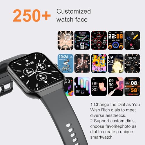 Smart Watch,1.96"HD Smartwatch for Men Women (Answer/Make Call), 2026 Fitness Activity with Heart Rate/Sleep Monitor/Step Counter, IP68 Waterproof, 113+ Sport Modes Running Watch for Android iOS Black