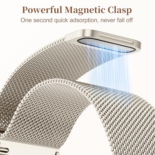 Getino Magnetic Metal Strap Compatible with Galaxy Watch 7 Band, Galaxy Watch 6 Classic Band FE 5 Pro 4 Active 2, 20mm Milanese Floral Dressy Wristband for Samsung Watch Bands Women 40mm 44mm 45mm