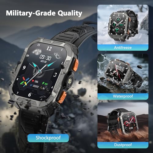 Blackview GPS Smart Watch for Men with ChatGPT, AI Translator, Compass & Flashlight/100-Day Battery/Bluetooth Calling/Health Monitor/100+ Sports,Fitness Tracker for iPhone/Android Phones