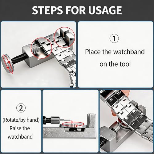 MARVLLGGOSO Professional Watch Repair Kit with Watch Battery Replacement Tools, Watch Link Removal Kit, Including Spring Bars Tool with Scale, 5-in-1 Precision Screwdriver, Adjustable Back Case Opener,Pry Tool, Spring Bar,Tweezer