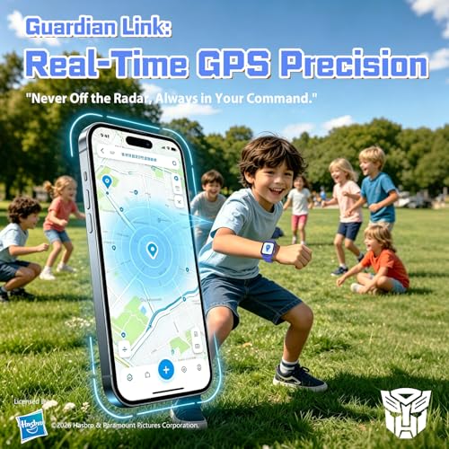 Transformers 4G Kids Smart Watch with GPS Tracker for Boys Girls Two Way Call Video Chat SOS IP68 Waterproof Pedometer Gift for Child 4-12 Year Olds
