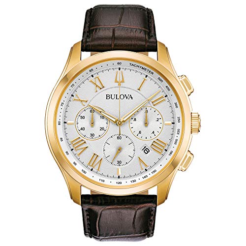 Bulova Men's Classic Wilton Brown Leather Strap Watch 46.5mm - 97B169