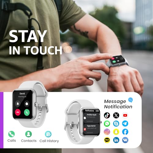 TOZO 2026 New Upgraded Smart Watch for Men Women for iPhone&Android, 1.83" Fitness Tracker Bluetooth Call [Answer/Make], IP68 Waterproof Sleep Monitor, 100+ Sport Modes Sliver