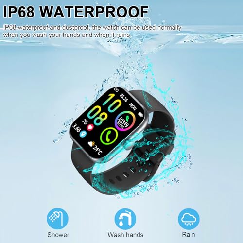 Smart Watch (Answer/Make Calls), 1.96" HD Smartatch for Men Women , 113+ Sport Modes, Fitness Tracker with Heart Rate/Sleep Monitor/Pedometer/Calories, IP68 Waterproof Running Watch for Android iOS