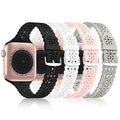 Bandiction 4 Pack Lace Silicone Bands Compatible with Apple Watch Bands 38mm 40mm 41mm 42mm 44mm 45mm 46mm 49mm, Women Slim Thin Hollow-out Wristband for iWatch Series 11 10 9 Ultra 8 SE 7 6 5 4 3 2 1