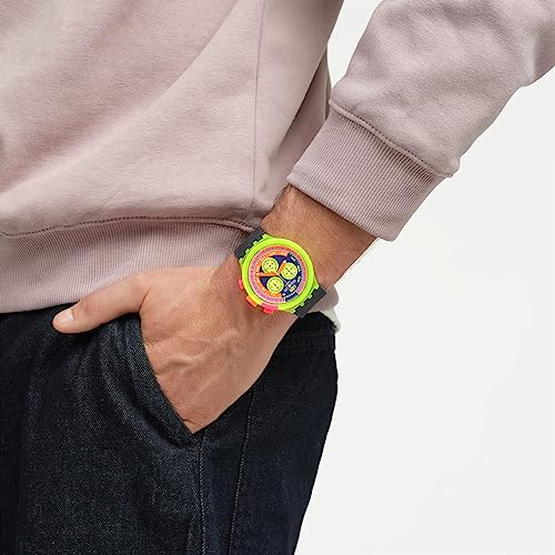 Swatch Big Bold Chrono Biosourced Unisex Watch Casual Polymer Yellow Automatic Waterproof Neon to The Max