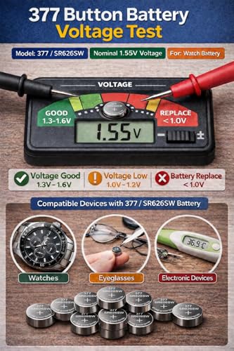 10 Pack SR626SW 377 Watch Batteries 1.55V Silver Oxide Button Cell Battery