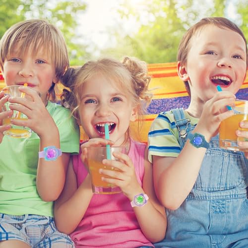 Ayybboo Kids Digital Watches for Girls Boys, 7 Color Lights Waterproof Cute Wristwatches for Kids with Alarm Stopwatch, Great Present for Girls Boys Ages 5-13
