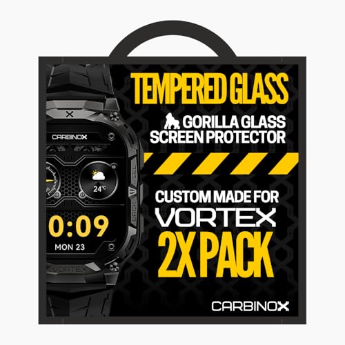CARBINOX Tempered Glass Screen Protector Compatible for Vortex Smart Watch - High Transparency, Anti Scratch, High Sensitivity, Bubble Free (2 Pack) Vortex