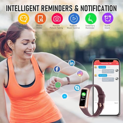 Bakoor Fitness Tracker, Fitness Watch with 24/7 Heart Rate Blood Oxygen Sleep Monitor, 1.10" AMOLED HD Touch Color Screen Step Counter, Activity Trackers Pedometer Health Smart Watch for Women Men