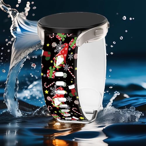AYCQ 20mm Christmas Gnome Watch Band Compatible with SamsungGalaxy Watch 7/6/5/4 40mm 44mm/Watch 6 Classic 43mm 47mm/Watch 5 Pro 45mm/Watch 4 Classic/Active 2 Holiday Smartwatch Replacement Band