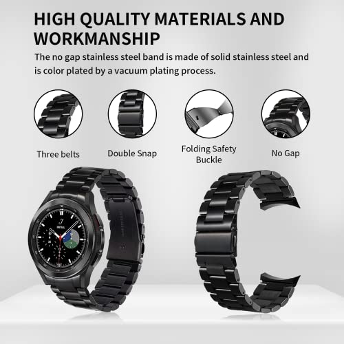GOLDTOLUCK No Gap Stainless Steel Band Compatible with Samsung Galaxy Watch 8 7 6 5 4 Classic FE Pro Ultra 40mm 44mm 46mm 43mm 47mm 45mm 42mm Replacement Men Women Milanese Metal Elegant Casual