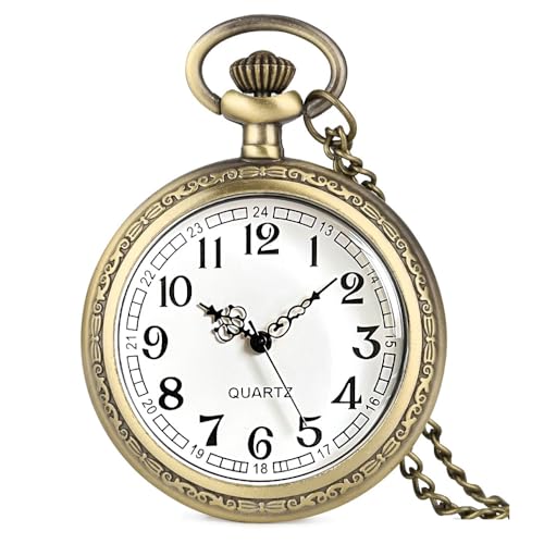 Fogitbok Vintage Pocket Watches for Men Womens Pocket Watch with Chain