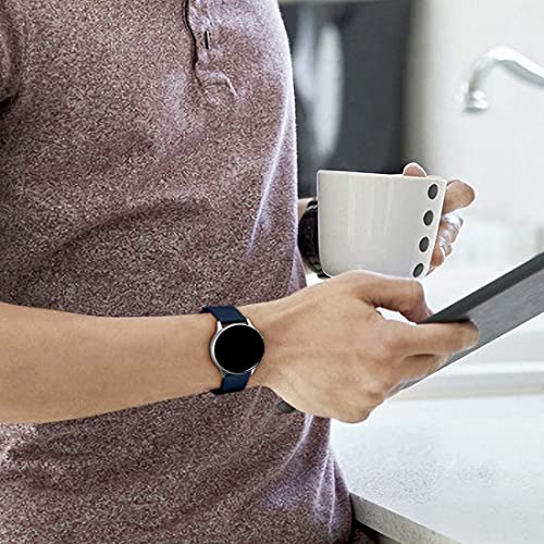 Lerobo Bands Compatible with Samsung Galaxy Watch Active/Active 2 44mm 40mm/Galaxy Watch 3 41mm/Galaxy Watch 42mm,20mm Soft Silicone Sport Strap Replacement bands,3 Pack,Large,Black Navy Blue Gray