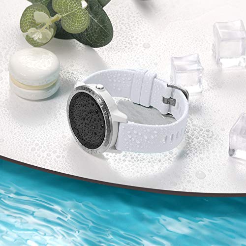 GEAK Compatible with Garmin Vivoactive 5 Watch Bands/Garmin Vivoactive 3 Watch Bands,20mm Silicone Band for Vivoactive 3 Music/Vivomove Sport,Forerunner 645/245 Music Smartwatch Women Men White