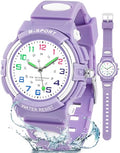 Juboos Kids Analog Watch, Childrens Waterproof Quartz Watch for 5-14 Years Old Boys Girls Time Teaching Sports Outdoor Wirstwatch