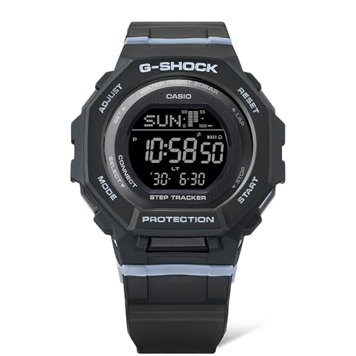 Casio G-Shock Step Tracker Black with Light Blue Digital Watch GMDB300-1