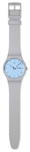 Swatch New Gent Biosourced Unisex Watch Casual Polymer Grey Quartz Waterproof Blueberry Sky