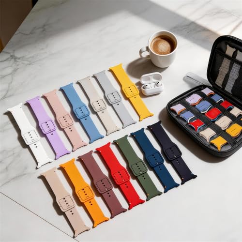14 Pack Silicone Bands Compatible with Samsung Galaxy Watch 8 40mm 44mm 8 Classic 46mm Watch Bands, Silicone Watch Bands&Storage Organizer for Samsung Galaxy Watch 8/8 Classic for Women Men