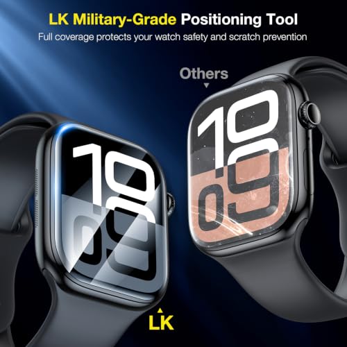 LK 6 Pack for Apple Watch Series 11 Screen Protector 46mm Series 10 [Flexible TPU Not Glass] Self-Healing, Max Coverage, Bubble Free, HD Clear Screen Protector for iWatch S11/S10 46mm, Anti-Scratch