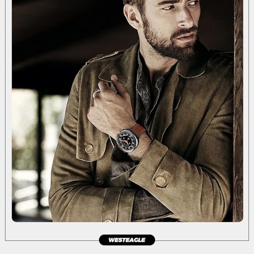 WestEagle Magnetic Leather Watch Band Compatible with Samsung Galaxy Watch Ultra 47mm (2025/2024) Magnetic Buckle Design Adjustable Classic Wristbands Replacement Straps for Men and Women, Dark Brown