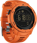 Step Counter Fitness Tracker Watches for Men, Men's Digital Sports Orange Watch IP68 Waterproof with Pedometer Calorie Dual Time Countdown Stopwatch, Tactical Military Outdoor Survival Hiking