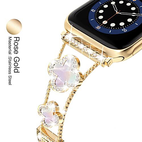 38/40/41/42 mm(Series 10) cool woman chain metal smartwatch strap compatible with Apple Watch Band Series 11/10/9/8/7/6/SE/5/4 adjustable replacement watch bracelet for Iwatch gold Watch Band