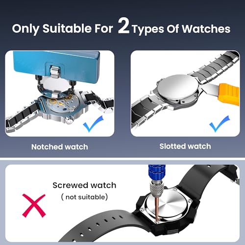 JOREST Watch Repair Tool Kit for Battery Replacement, Strap Adjustment Resizing, Watch Link Pin Remover, Watch Opening, Pry Knife Case Opener for Watch Back Removal, with Watch Hammer, Spring Bars