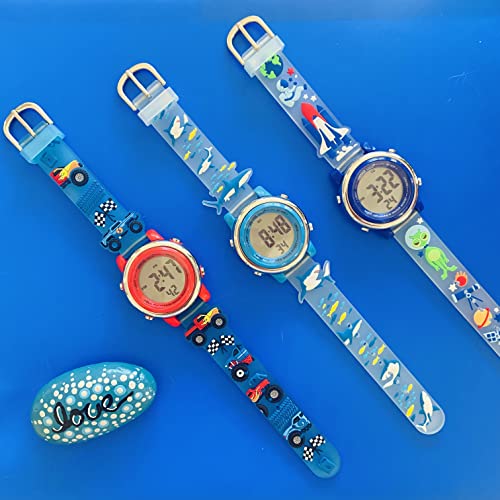 Preschool Collection Monster Truck 3D Digital Light Up Watch for Boys, Kids, Children, Kids - Waterproof - School Watch