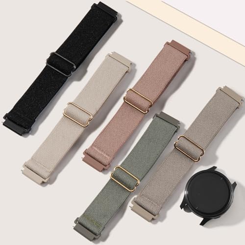 Kollody 5 Pack Stretchy Nylon Bands Compatible with Garmin Vivoactive 5/Vivoactive 6/Forerunner 165/55 Watch,20mm Soft Elastic Adjustable Replacement Sport Straps for Garmin Venu Sq 2 Women Men