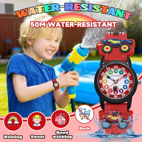 VTAIGE Kids Watch, Cute 3D Cartoon Toddler Watches, Waterproof Analog Learning-to-Tell-Time Watch with Soft Silicone Band – Fun Educational Gift for Boys & Girls Ages 3-8