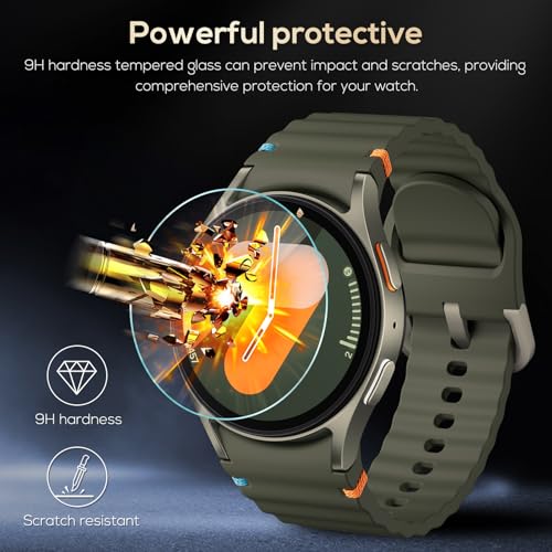 Watbro [5 Pack] for Samsung Galaxy Watch 7/6/5/4 44mm Clear HD Screen Protector Tempered Glass,2.5D 9H Hardness Ultra-thin Tempered Glass for Samsung Galaxy Watch Anti Scratch, Bubble Free