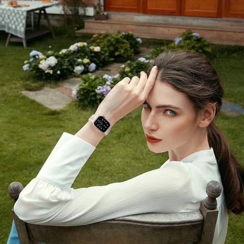 Witzon Floral Band Compatible with Apple Watch Bands For Women 41mm 40mm 38mm 42mm 44mm 45mm 46mm 49mm, Engraved Cute Flower Soft Silicone Strap for iWatch Series 11 10 9 8 7 6 5 4 3 2 1 SE Ultra