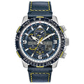 Citizen Men's Eco-Drive Promaster Air Skyhawk Atomic Time Keeping Pilot Watch in Stainless Steel with Blue Leather Strap, Blue Dial (Model: JY8078-01L)