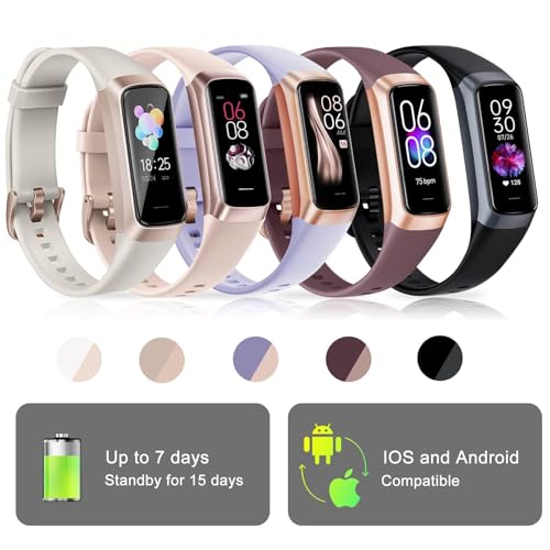 Bakoor Fitness Tracker, Fitness Watch with 24/7 Heart Rate Blood Oxygen Sleep Monitor, 1.10" AMOLED HD Touch Color Screen Step Counter, Activity Trackers Pedometer Health Smart Watch for Women Men