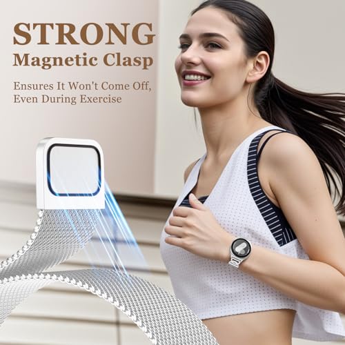 Adorve Metal Strap Compatible with Galaxy Watch 8 Band 40mm 44mm, Galaxy Watch 8 Classic Band 46mm, Milanese Magnetic No Gap Strap for Samsung Watch Bands for Women with Unique Design