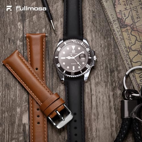 Fullmosa 22mm Quick Release Leather Watch Bands for Garmin Samsung Galaxy