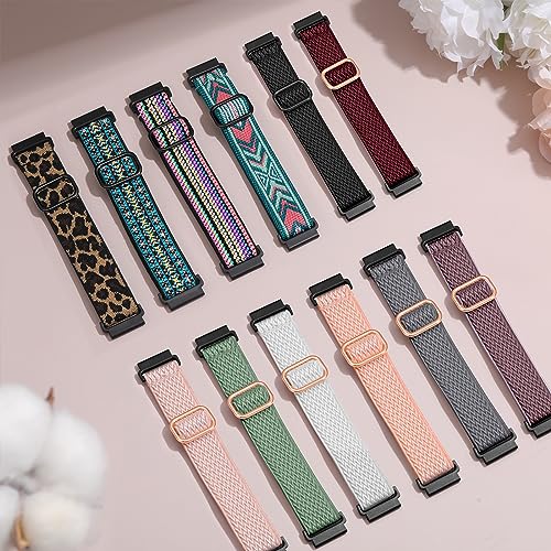 Easuny 12 Pack Stretchy Bands for Samsung Galaxy Watch 7 Band 6 5 4 Active 2 FE 40mm 44mm/Watch 6/4 Classic/5 Pro, Garmin Vivoactive 6/5/3/Forerunner 55/165, 20mm Elastic Watch Strap for Garmin Women