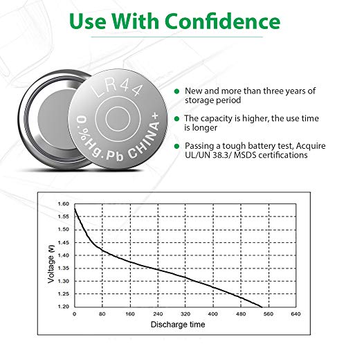 LiCB 20 Pack LR44 AG13 357 303 SR44 Battery 1.5V Button Coin Cell Batteries