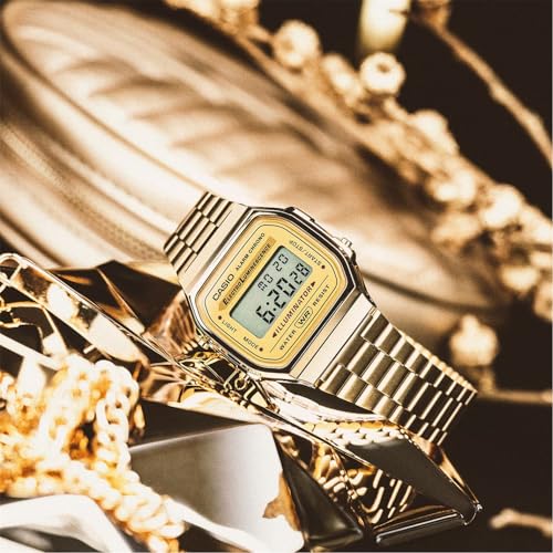 Casio Vintage Retro Gold Digital Dial Stainless Steel Unisex Watch A168WG9UR