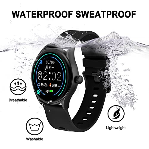 BISONSTRAP Silicone Watch Bands, Slim Watch Straps with Quick Release, 22mm, Black with Black Buckle