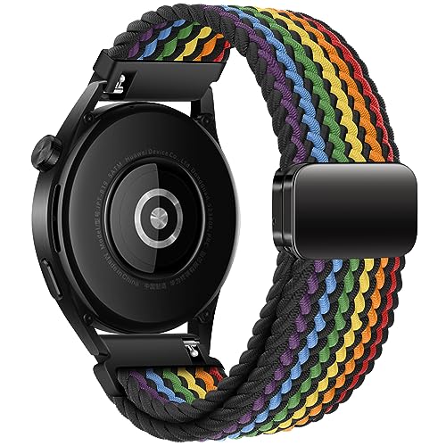 20mm Magnetic Bands Compatible with Samsung Galaxy Watch 4 5 6 7 Band 40mm 44mm/Galaxy Watch 4 6 Classic Band 42mm 46mm 43mm 47mm/Watch 5 Pro 45mm/Active 2 Stretchy Braided Strap Wristband Women Men