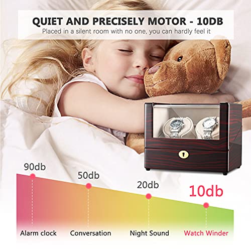 CHIYODA Dual Watch Winder for Automatic Watch, Men's and Women's Watches with 2 Mabuchi Motors, LCD Control Touch Screen, Perfect Display for Home and Office