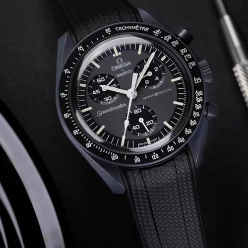 Nizonlaie Silicone Rubber Bands for Omega X Swatch Moonswatch Watch Strap 20mm Curved End Weave Style Premium Silicone Rubber Replacement Strap Women Men,for Omega Swatch Moonswatch Speedmaster