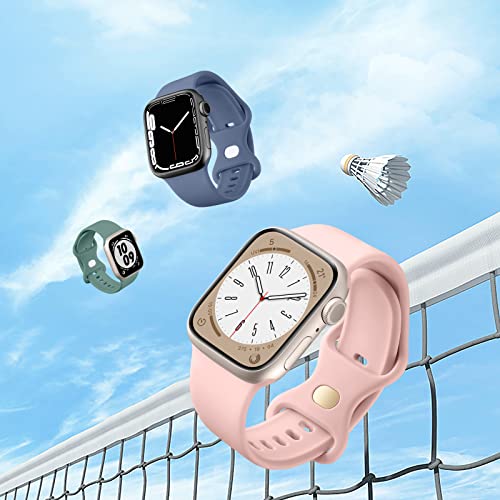 Maledan Compatible with Apple Watch Band 38mm 40mm 41mm 42mm 44mm 45mm 46mm 49mm Women Men, 6 Pack Silicone Sport Strap Compatible for Apple Watch Bands iWatch Series 11 10 9 8 7 6 5 4 3 2 1 SE Ultra