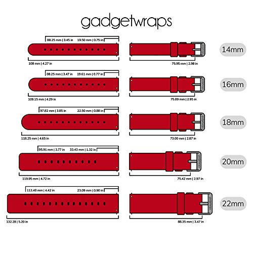 GadgetWraps 16mm Nylon Watch Band with Quick Release Pins – Compatible with Fossil, Skagen, Misfit – 16mm Nylon Watch Band (Dark Red, 16mm)