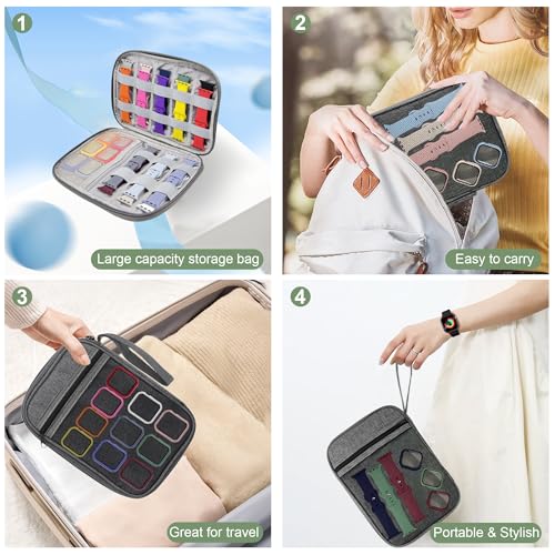 16 Pack Band Compatible with Apple Watch Bands 40mm for Women Men, Screen Protector Case Band&Organizer for iWatch Series 6 5 4 SE（Please select the correct size）